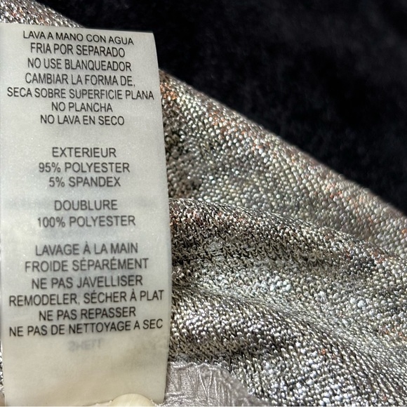 BOGO Vince Camuto Metallic Cowl Neck Sheath Silver Size 12 - Picture 4 of 11